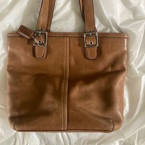 Coach y2k Hampton brown leather tote bag 9572